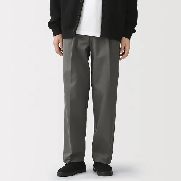 치노 턱 와이드 팬츠