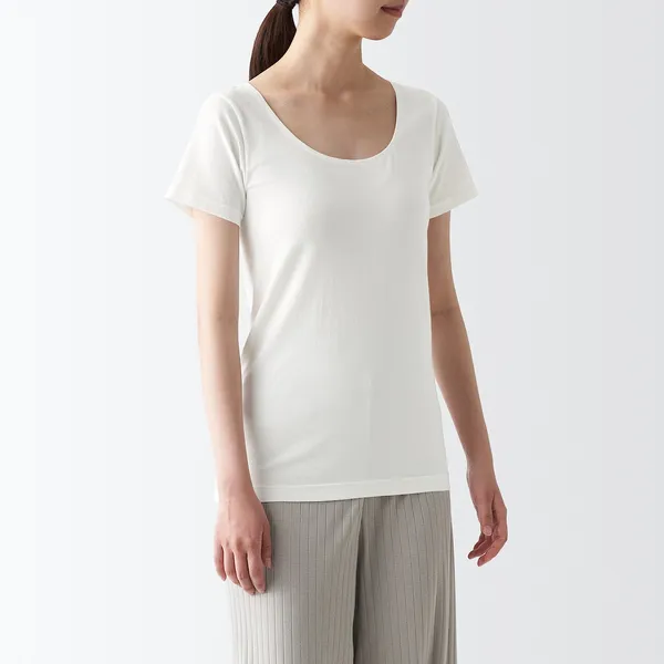 발열면 크루넥 반소매 티셔츠