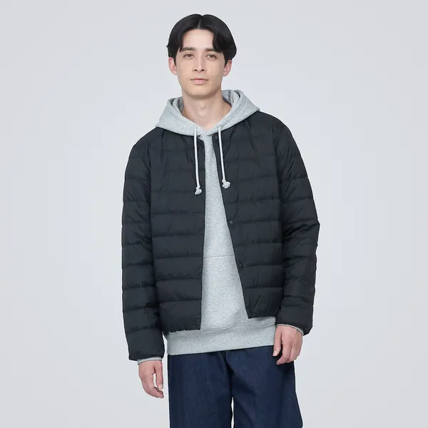 경량다운 정전기 방지 안감 노 칼라 재킷