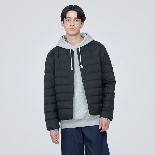 경량다운 정전기 방지 안감 노 칼라 재킷