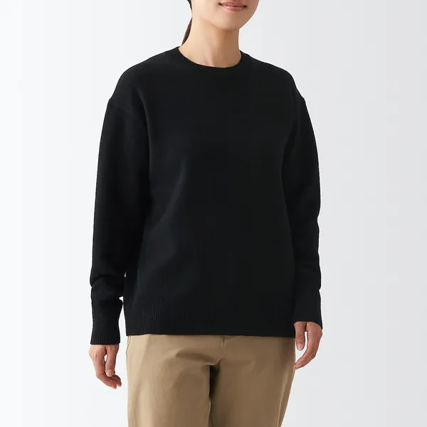 워셔블 울 미들 게이지 크루넥 스웨터