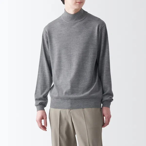 워셔블 울 하이 게이지 하이넥 스웨터