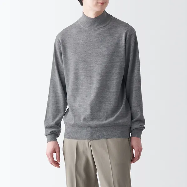 워셔블 울 하이 게이지 하이넥 스웨터