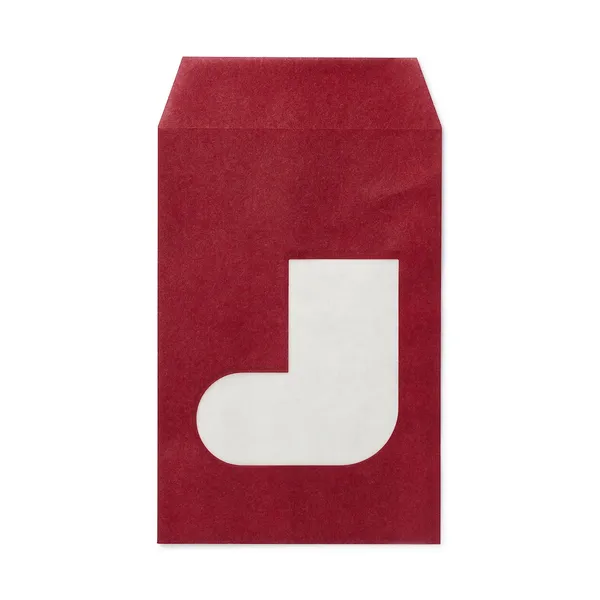 종이 창문으로 안이 비춰지는 선물 봉투 · 양말