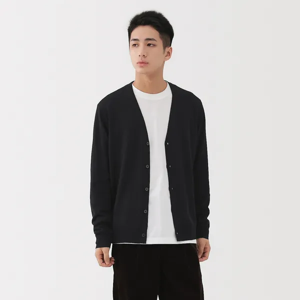 워셔블 울 하이 게이지 V넥 가디건