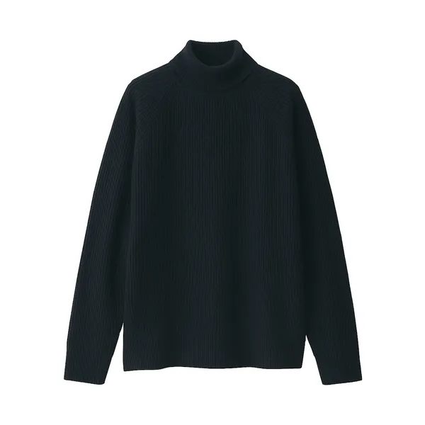 야크 울 리브 터틀넥 스웨터