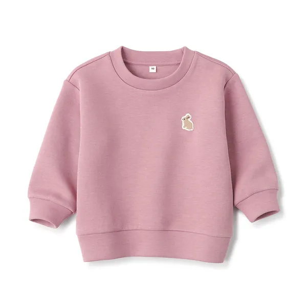 베이비 이중 편직 동물 자수 크루넥 스웨트 셔츠