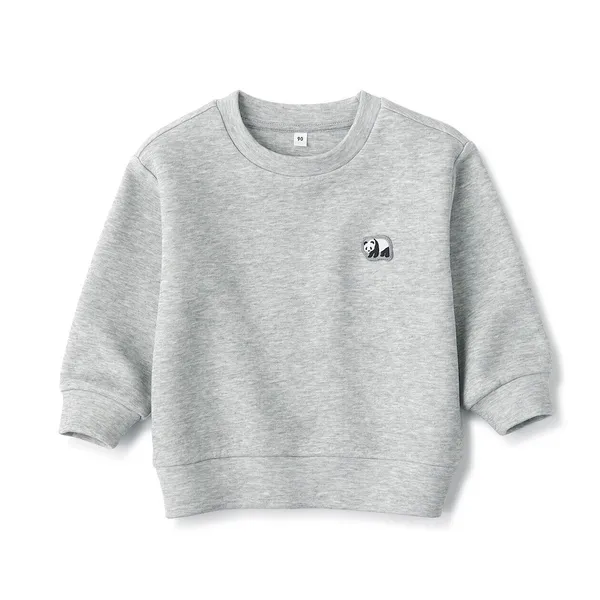 베이비 이중 편직 동물 자수 크루넥 스웨트 셔츠