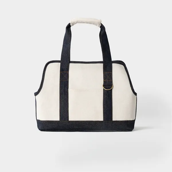 폴리에스터 면마 반려동물 이동 가방・인디고블루