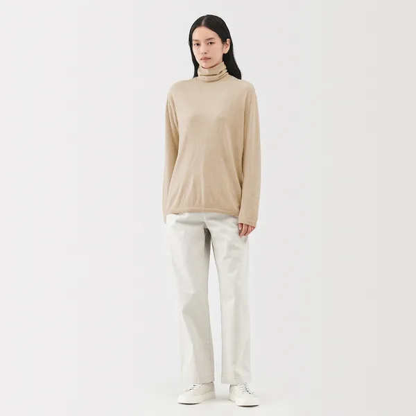 논 염색 캐시미어 터틀넥 스웨터