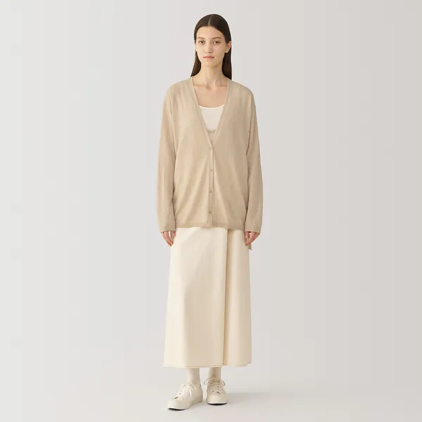 논 염색 캐시미어 V넥 가디건