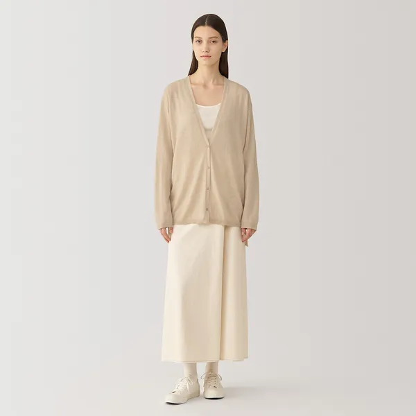 논 염색 캐시미어 V넥 가디건