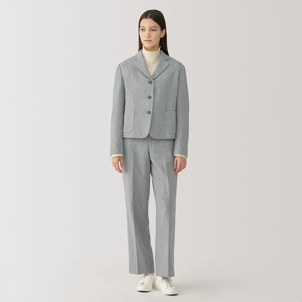 울 혼방 스트레이트 팬츠