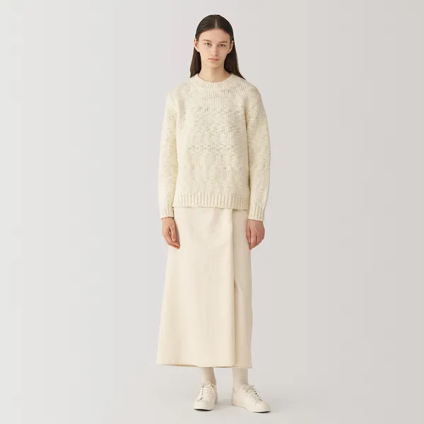 울 로우 게이지 크루넥 스웨터