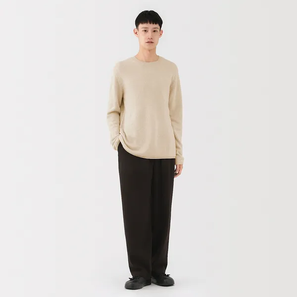 논 염색 캐시미어 크루넥 스웨터