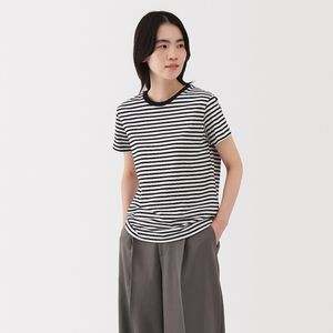 저지 크루넥 반소매 티셔츠