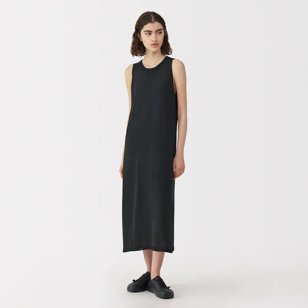 와시 혼방 니트 슬리브리스 원피스