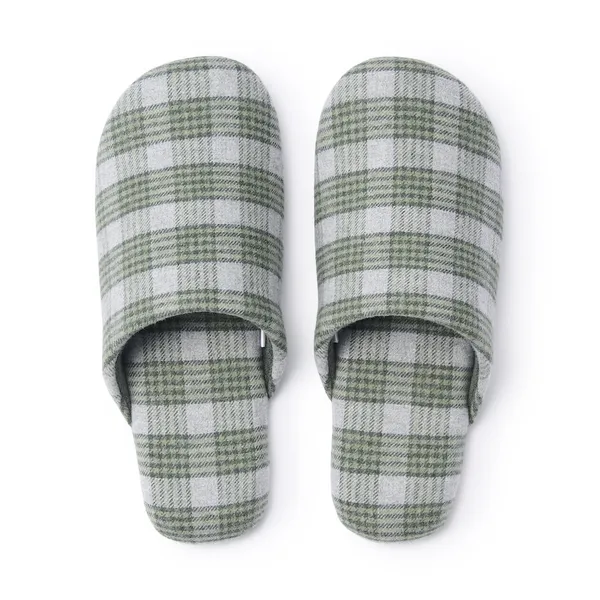 세탁이 가능한 플란넬 슬리퍼 그린 M 22.5~25cm