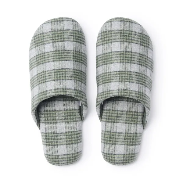 세탁이 가능한 플란넬 슬리퍼 그린 L 25~27.5cm