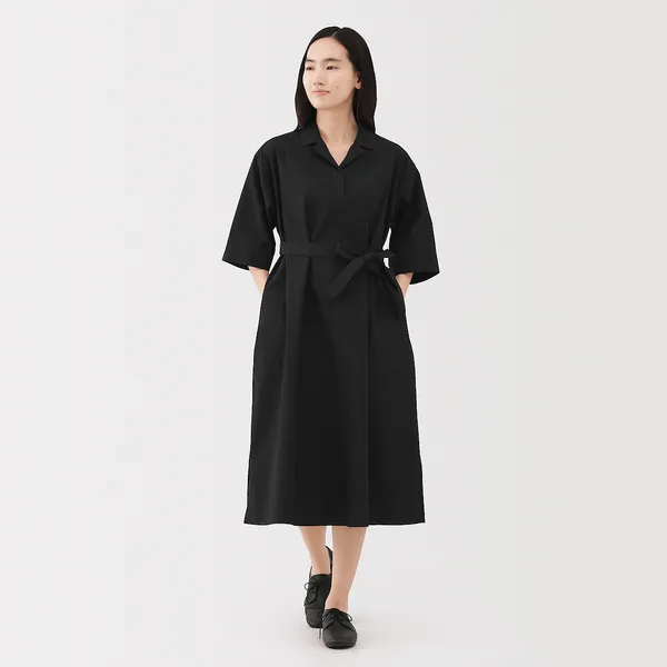 건조가 빠른 브로드 7부소매 원피스