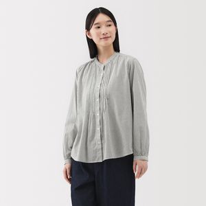 면 보일 긴소매 블라우스