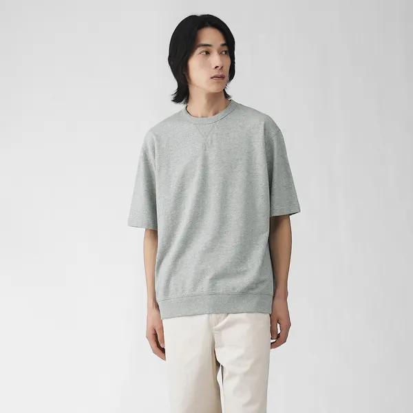 라이트 스웨트 크루넥 5부소매 티셔츠